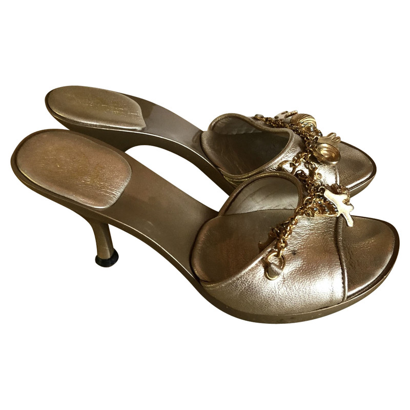 Versace Sandals Leather in Gold 
