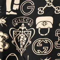 Gucci Foulard en soie en noir/blanc