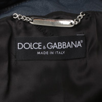 Dolce & Gabbana Blouson en cuir bleu