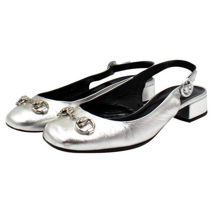 Gucci Sandals Leather in Silvery