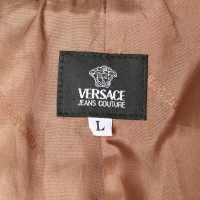 Versace Jacke/Mantel aus Leder in Braun