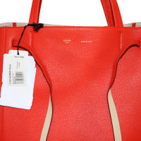 Céline Cabas Phantom Medium Leather in Red