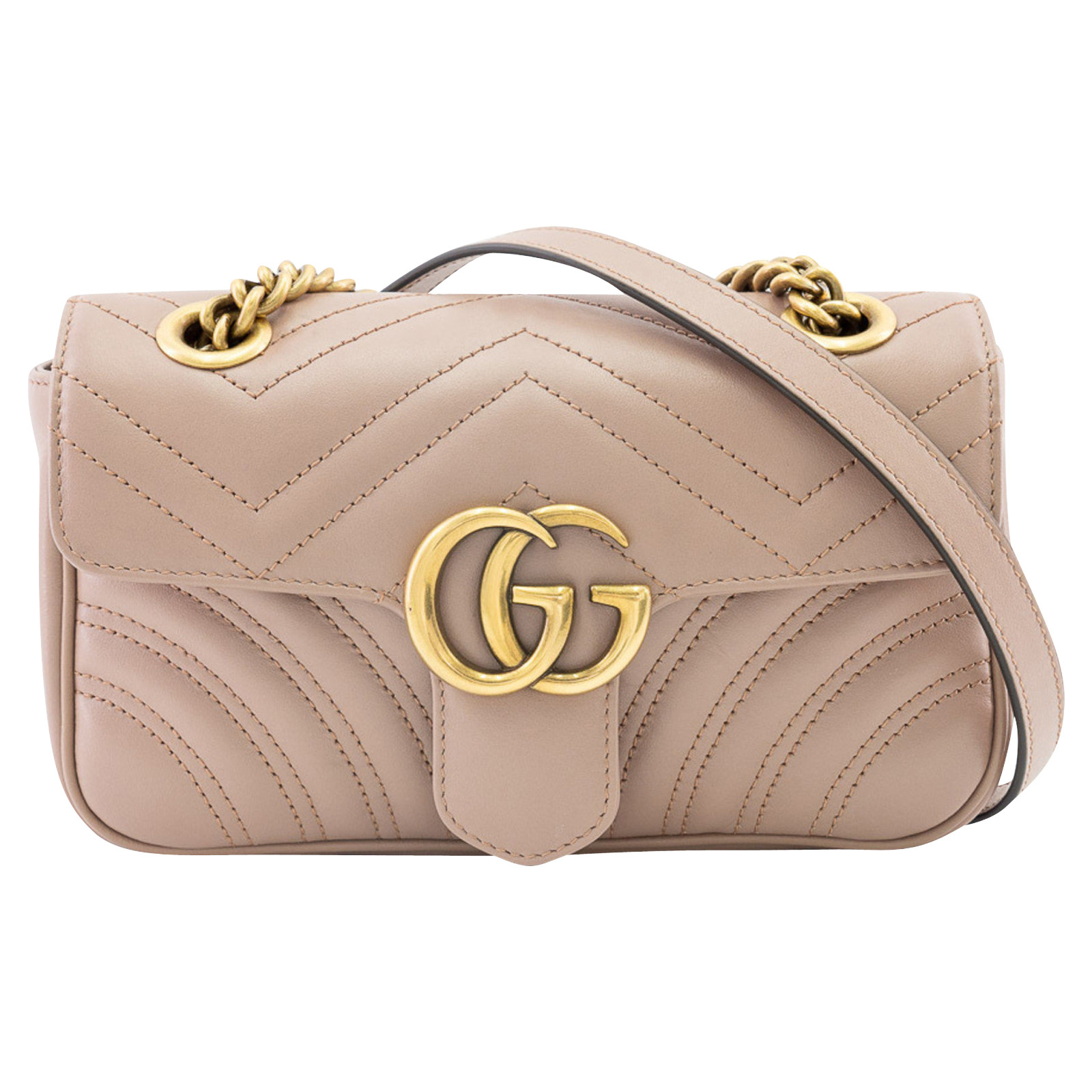 Gucci Marmont Leather in Nude - Second Hand Gucci Marmont Bag Leather in Nude used for 1400€ (6634545)