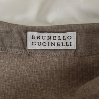 Brunello Cucinelli Shirt in Taupe/Cremeweiß