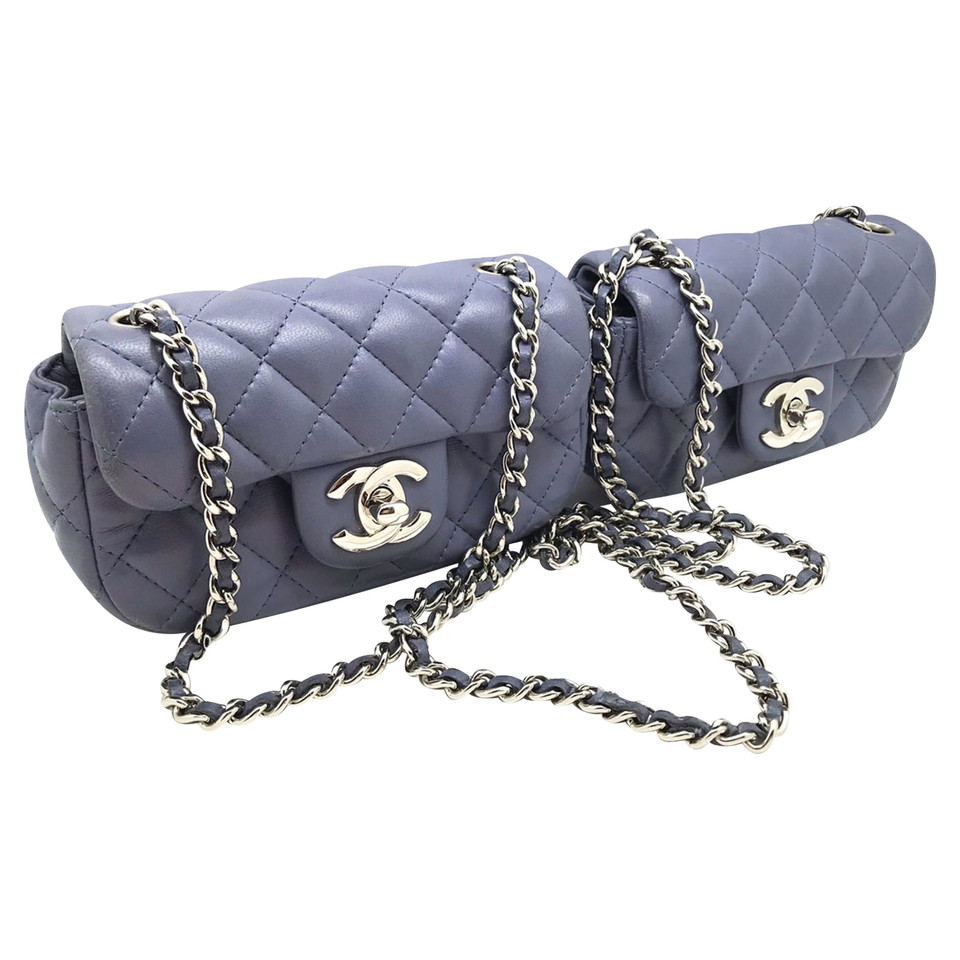 Chanel Schoudertas Leer in Violet