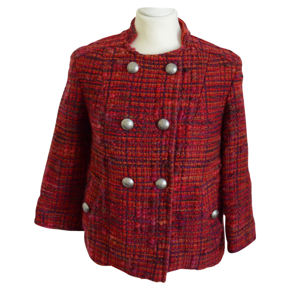 Etro Jacke/Mantel aus Wolle in Rot