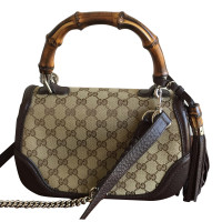 Gucci Bamboo Bag Canvas in Beige