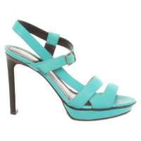 Jil Sander Sandals Leather in Turquoise