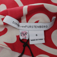 Diane Von Furstenberg Abito in seta in rosso / bianco