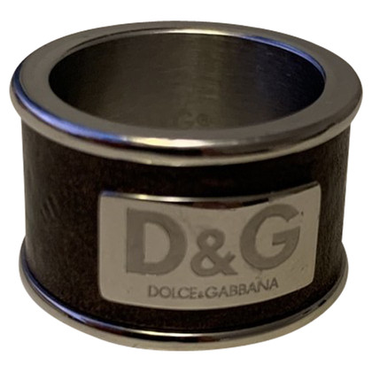 Dolce & Gabbana Ring aus Leder in Braun