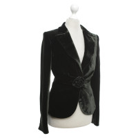 Armani Collezioni Velvet blazer in donkergroen