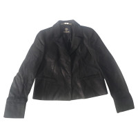 Versace Jacke/Mantel aus Ramie in Schwarz