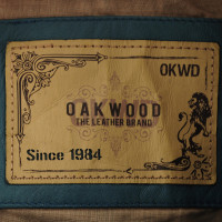Oakwood Veste en cuir bleu, style motard