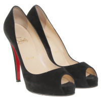 Christian Louboutin Peep-tenen in zwart