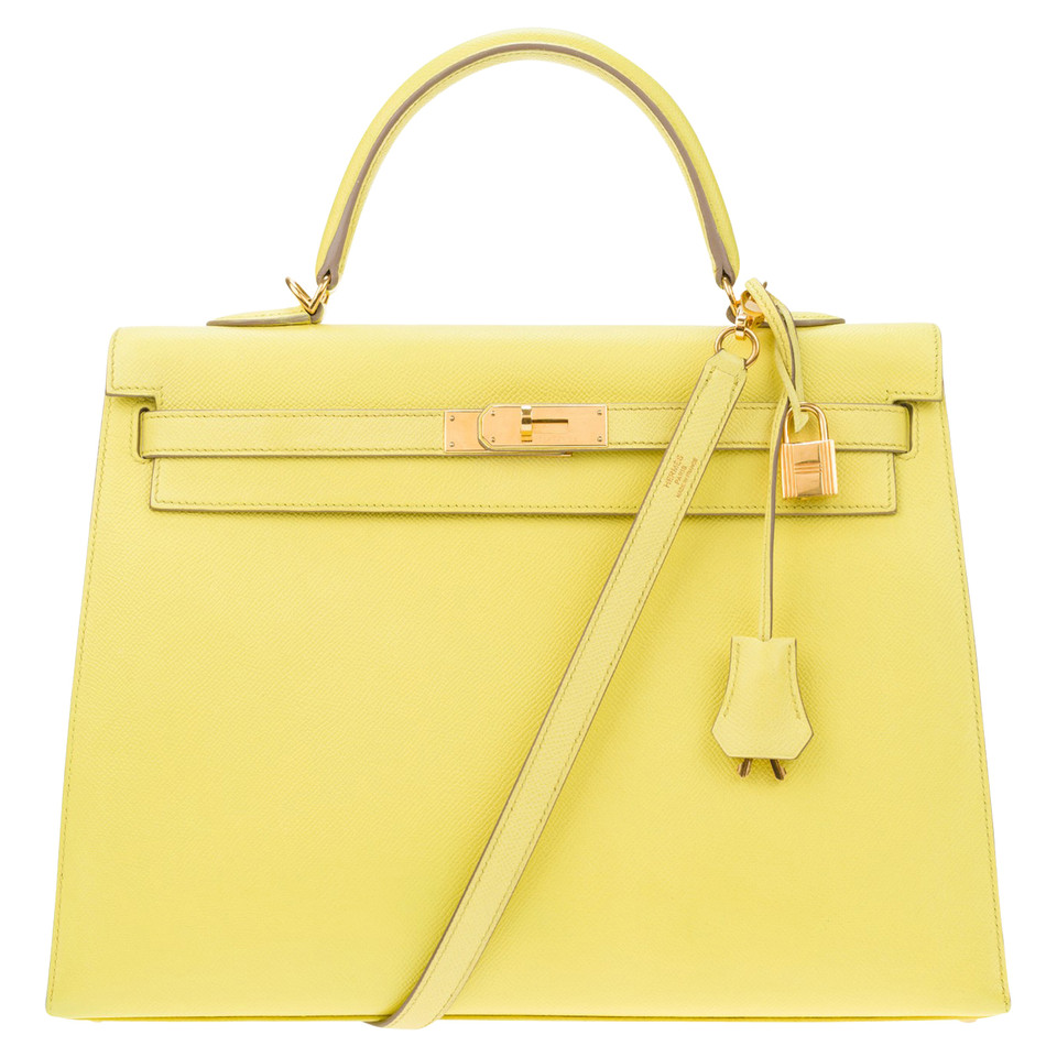 Hermès Kelly Bag aus Leder in Gelb