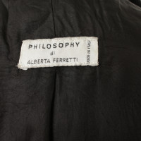 Philosophy Di Alberta Ferretti Cappotto di pelle nero