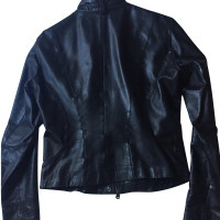 Armani Jacke/Mantel aus Leder in Schwarz