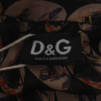 D&G Robe en soie avec motif de chaussure
