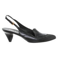 Prada Pumps/Peeptoes Leer in Zwart