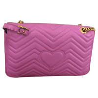 Gucci Marmont Bag Leer in Roze