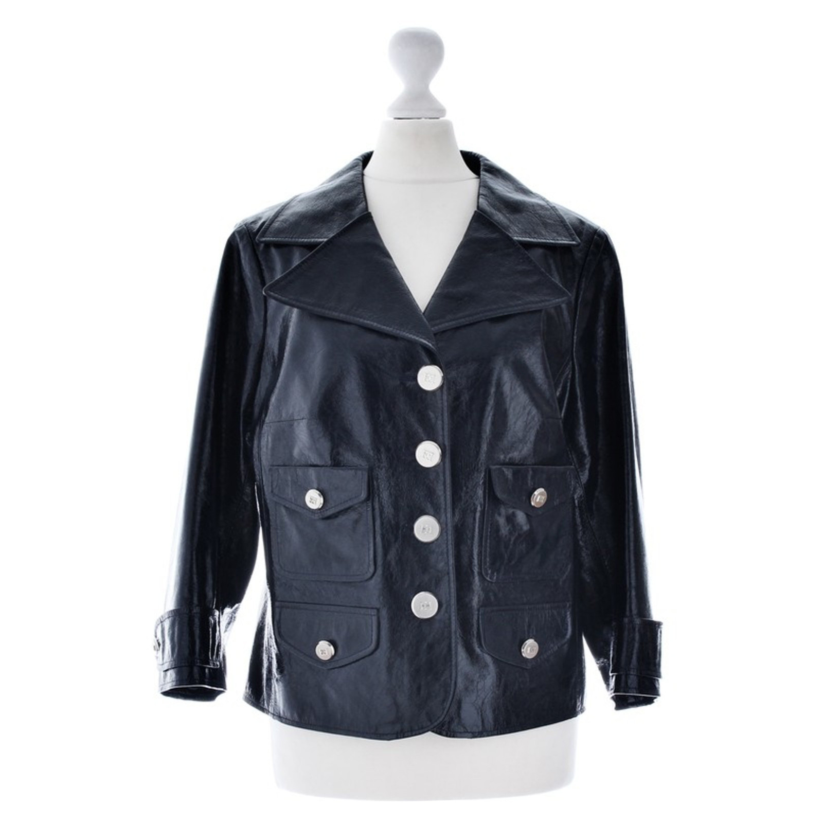 Escada Jacket leather jacket in navy blue - Second Hand Escada Jacket  leather jacket in navy blue buy used for 240€ (1854004)