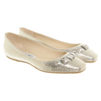 Jimmy Choo Slippers/Ballerina's Leer in Goud