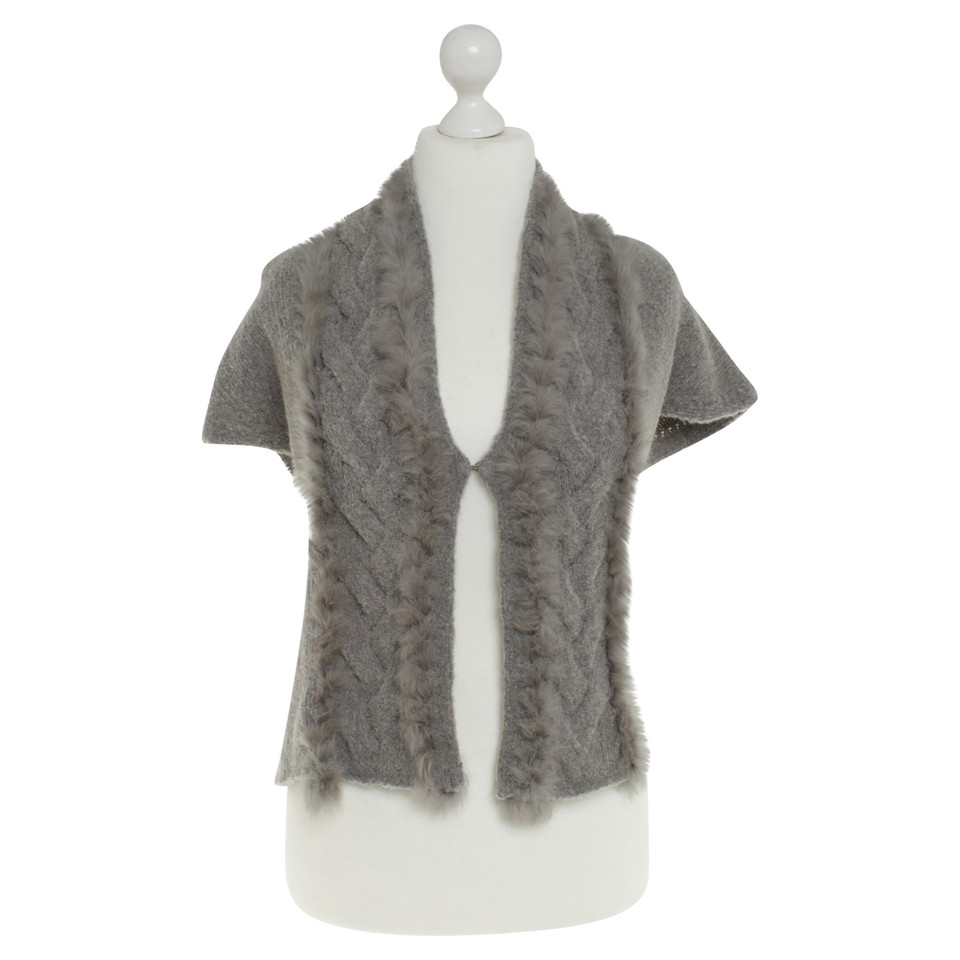 Luisa Cerano Knitted vest with fur trim