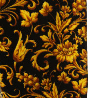 Gianni Versace Fluwelen broek in zwart/geel