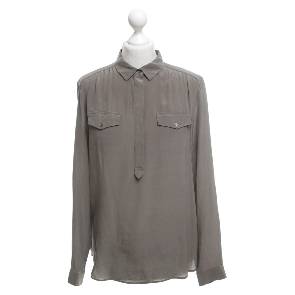 Comptoir Des Cotonniers Zijden blouse in Khaki