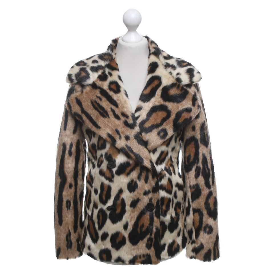 Michael Kors Faux fur coat with leopard pattern