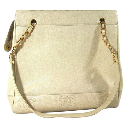Chanel Shopper Leather in White