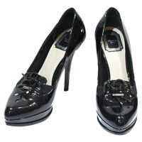 Christian Dior Sandals Patent leather in Black