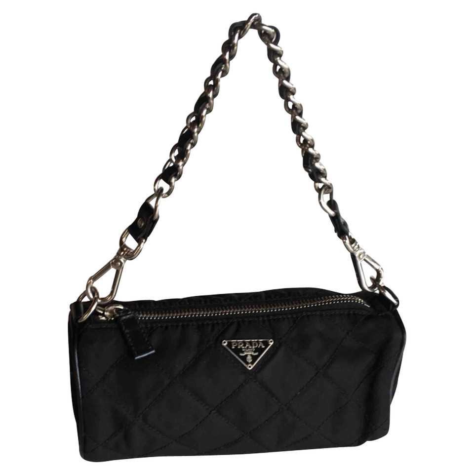 Prada Clutch en Toile en Noir