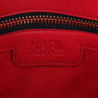 Karl Lagerfeld Clutch aus Leder in Rot
