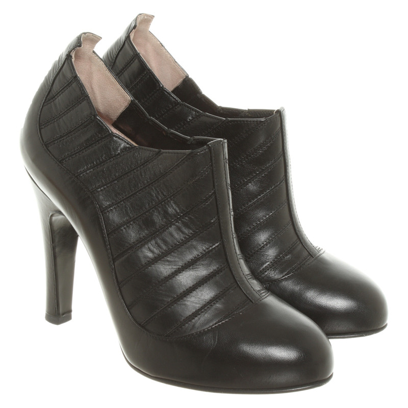 chanel leather ankle boots