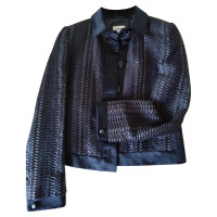 Giorgio Armani Jacke/Mantel aus Seide in Blau