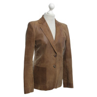 Miu Miu Blazer en cuir marron