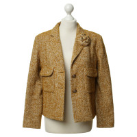 Chanel Bouclè jacket in mustard yellow and white