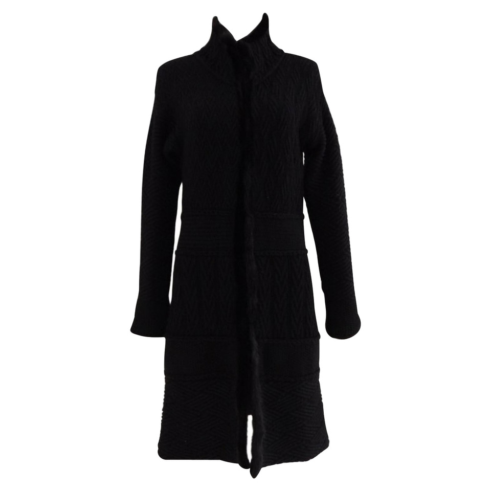Blumarine cappotto di maglia in nero