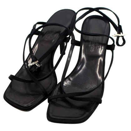 Hermès Sandals Leather in Black