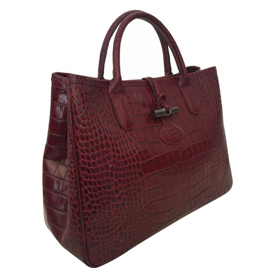 Longchamp Handtasche aus Leder in Bordeaux