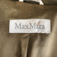 Max Mara Lederen blazer in olijfbruin