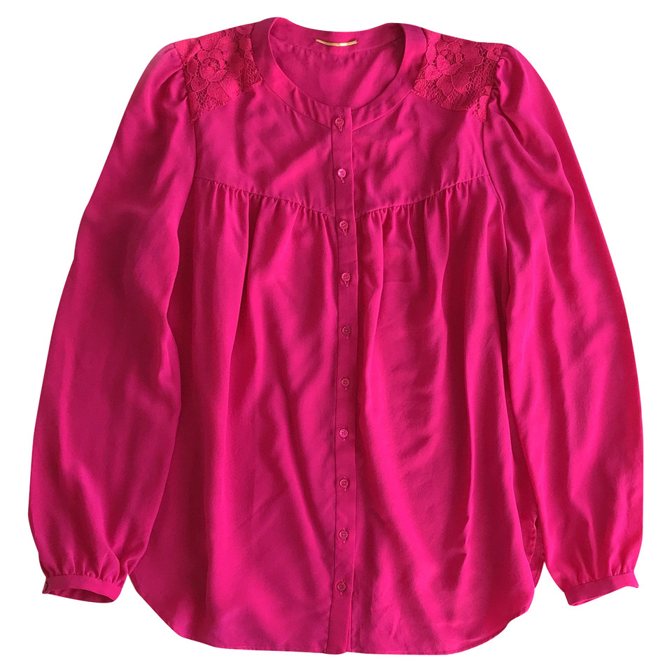 Saint Laurent Oberteil aus Seide in Rosa / Pink