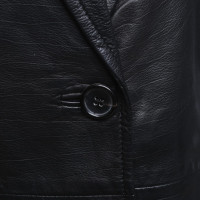René Lezard Leatherblazer in black