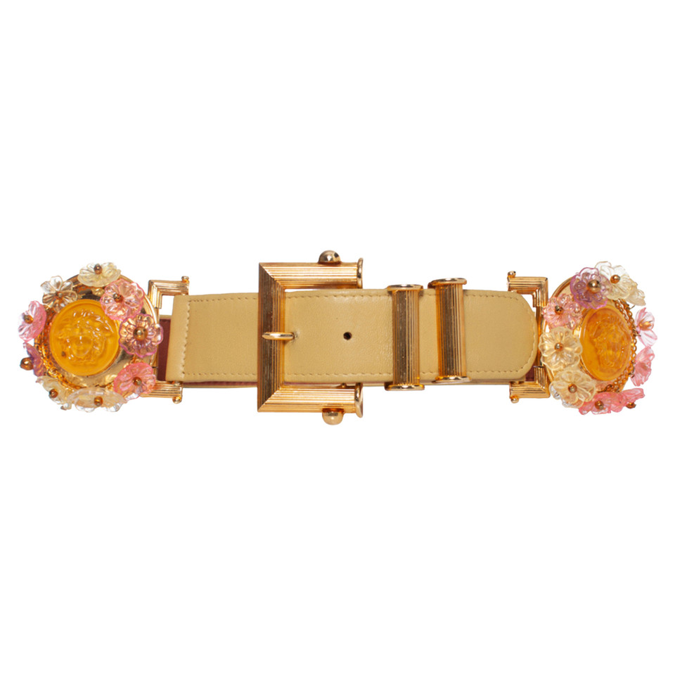 Gianni Versace Belt Leather in Yellow