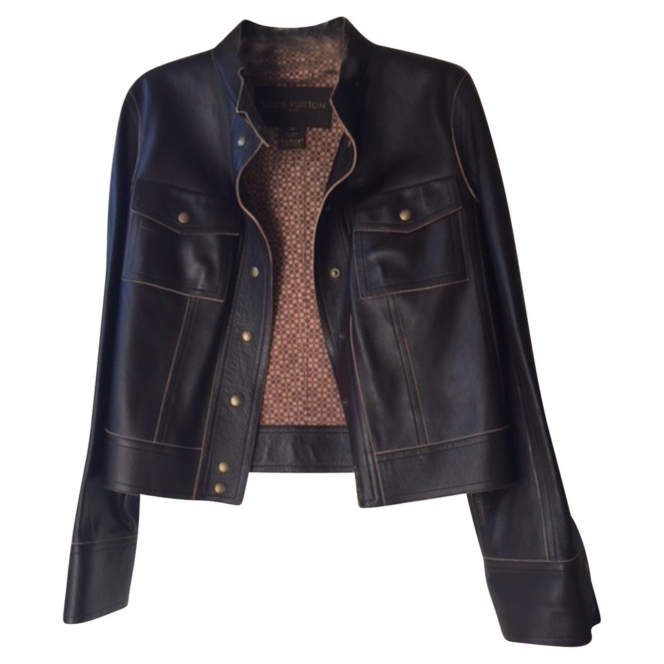 Louis Vuitton Leather jacket in brown - Buy Second hand Louis Vuitton Leather jacket in brown ...