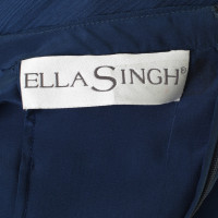 Ella Singh Robe en soie bleu foncé