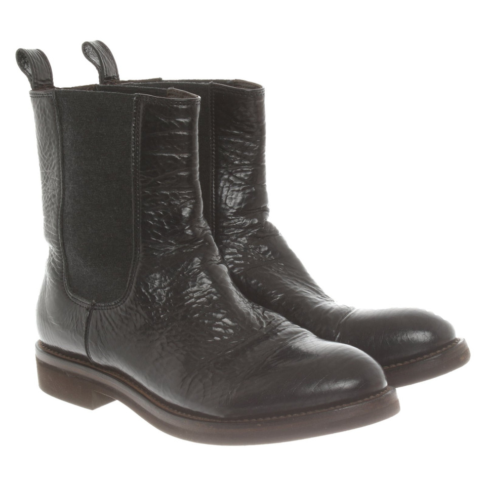 Brunello Cucinelli Ankle boots Leather in Black
