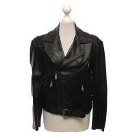 Gianni Versace Jacket/Coat Leather in Black