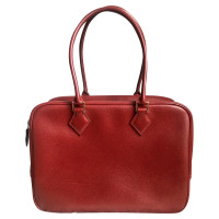 Hermès Plume 28 Leer in Rood